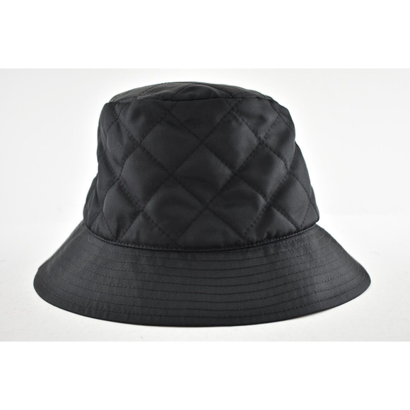 Celine Paris Black Quilted White Logo Nylon Twill Orange Sun Bucket Hat M Medium main image 5